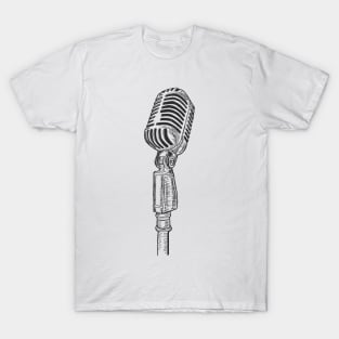 Retro condenser microphone drawing T-Shirt